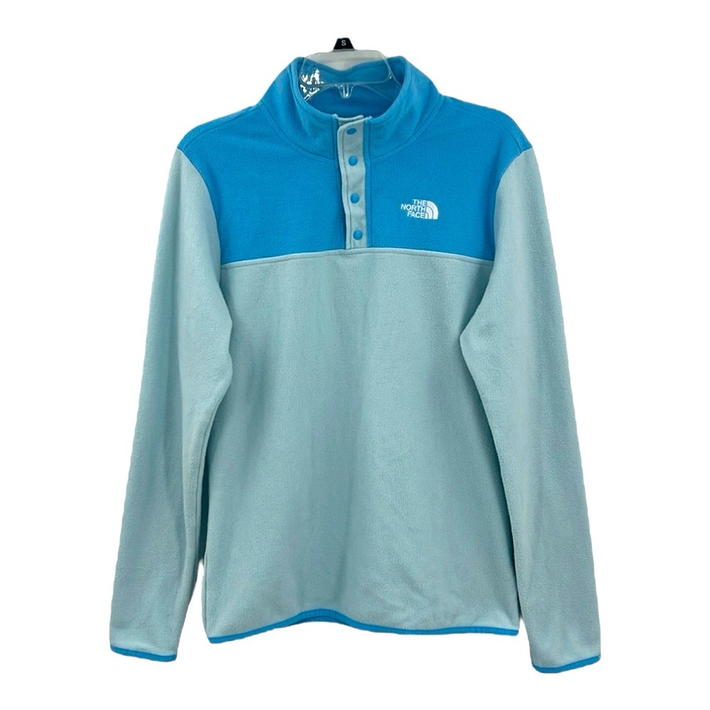 The North Face Fleece 1/4 Snap Blue Pullover Top Youth/Junior SZ 16 - Picture 1 of 9